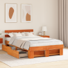 Estrutura da Cama Castanho-mel 120 x 190 cm Madeira Sólida 5