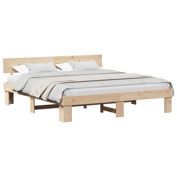 Estructura de cama Marrón 200 x 200 cm Madera de pino sólido M 3