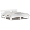 Estrutura da Cama com cabeceira Branco 200 x 200 cm Madeira 4