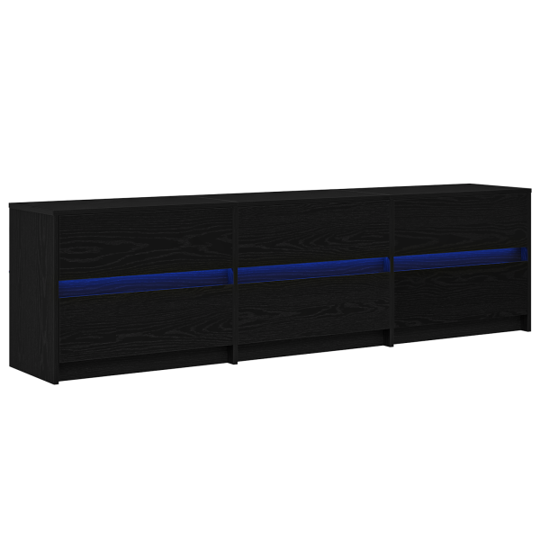Gabinete de TV Negro 182 x 34 x 50 cm Madera contrachapada M 2