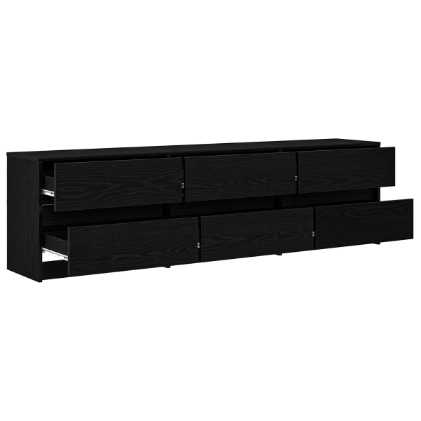 Gabinete de TV Negro 182 x 34 x 50 cm Madera contrachapada M 5