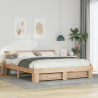 Estrutura da Cama Castanho 200 x 200 cm Madeira de pinho maciça 1