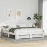 Estrutura da Cama Branco 200 x 200 cm Madeira de pinho maciça 1