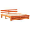 Estrutura da Cama Castanho 200 x 200 cm Madeira de pinho maciça 2