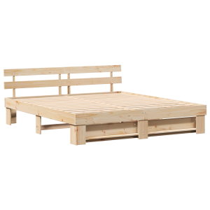 Estrutura da Cama Castanho 180 x 200 cm Madeira de pinho maciça H