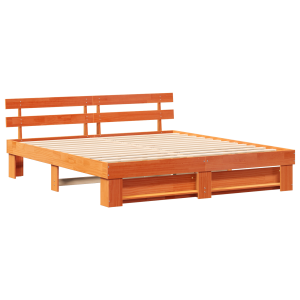 Estrutura da Cama Castanho 180 x 200 cm Madeira de pinho maciça H