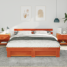 Estrutura da Cama Castanho 180 x 200 cm Madeira de pinho maciça 5