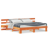 Estructura de cama Marrón 200 x 200 cm Madera maciza de pino 4