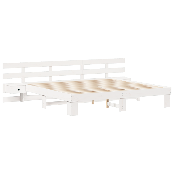 Estrutura da Cama com gaveta Branco 180 x 200 cm madeira M 2