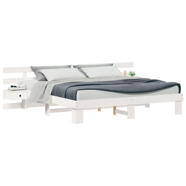Estrutura da Cama com gaveta Branco 180 x 200 cm madeira M 3