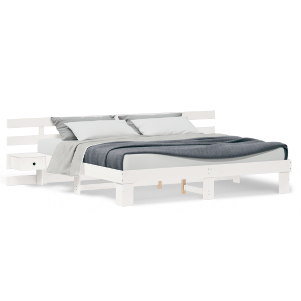 Estructura de cama con cajón Blanco 180 x 200 cm Madera M 4