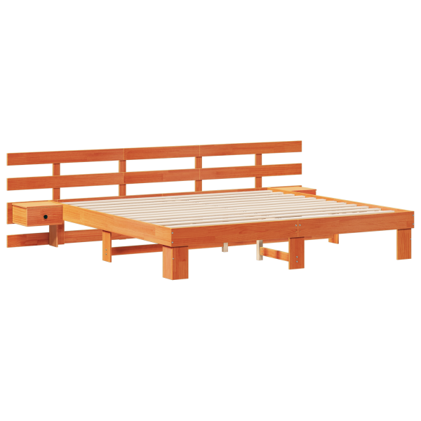 Estructura de cama con cajón Marrón 180 x 200 cm Madera maciza M 2