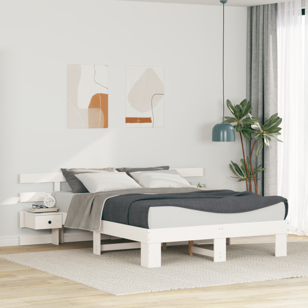 Estructura de cama con cajón Blanco 140 x 200 cm D