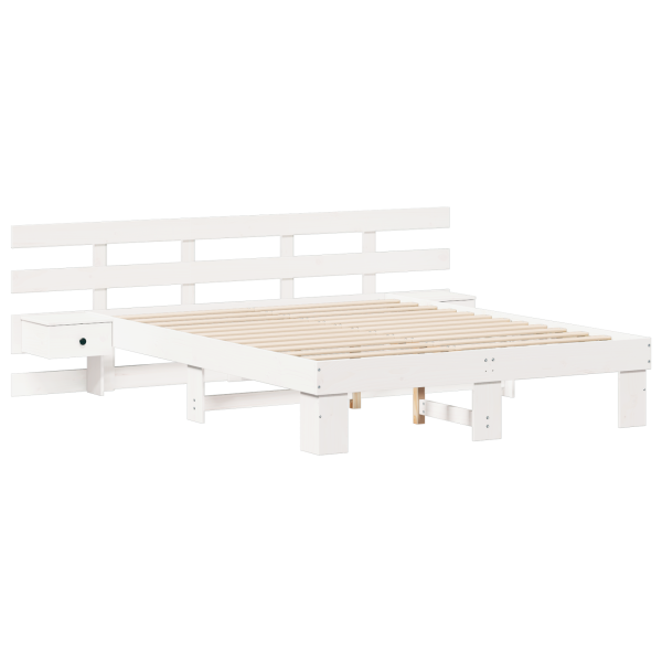 Estrutura da Cama com gaveta Branco 140 x 200 cm M 2