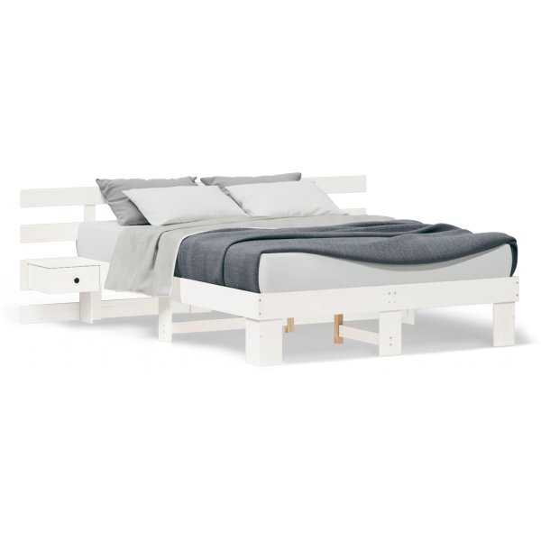 Estrutura da Cama com gaveta Branco 140 x 200 cm M 4
