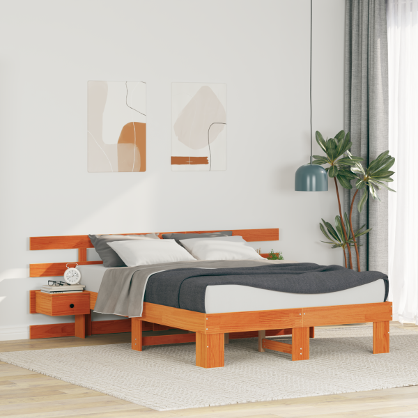 Estructura de cama con cajón Marrón 120 x 200 cm D