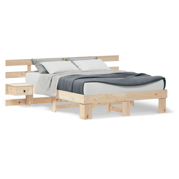 Estructura de cama con cajón Marrón 140 x 190 cm M 4
