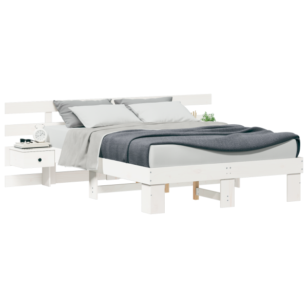 Estrutura da Cama com gaveta Branco 140 x 190 cm M 3