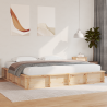 Estructura de cama Marrón 200 x 200 cm Madera de pino 1