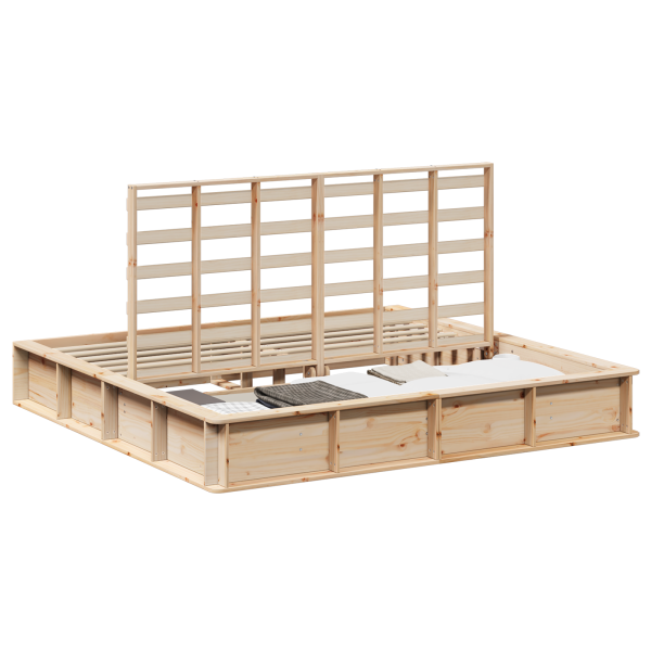 Estructura de cama Marrón 200 x 200 cm Madera de pino M 3