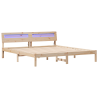 Estructura de cama con luces de tiras LED con cabecera Marrón 200 x 200 cm 2