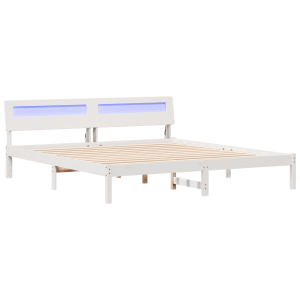 Estrutura da Cama Branco 200 x 200 cm madeira H