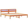 Estrutura da Cama Castanho 200 x 200 cm Madeira maciça 2