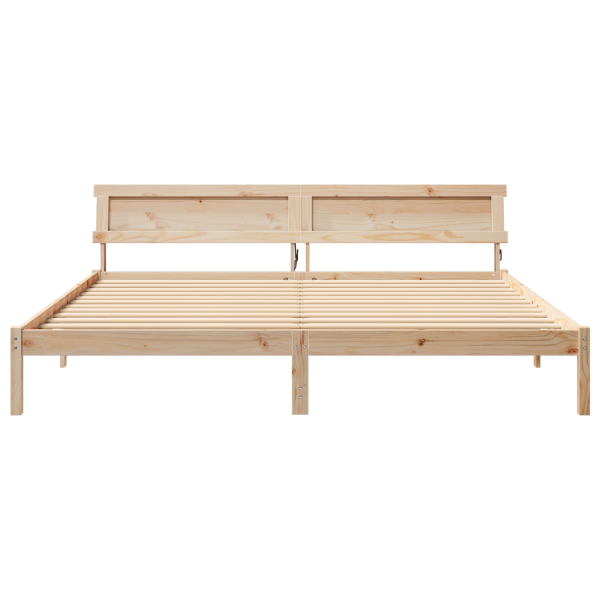 Estrutura da Cama Castanho 200 x 200 cm Madeira de pinho maciça M 5