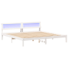 Estrutura da Cama Branco 200 cm x 200 cm Metal e Madeira 2
