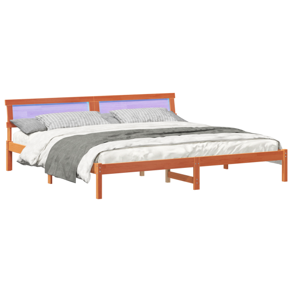 Estrutura da Cama Castanho 200 x 200 cm madeira M 3