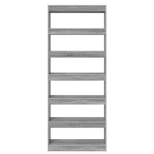 Estantería Gris sonoma 80 x 30 x 198 cm Madera contrachapada M 5