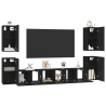 Conjunto de mueble de TV 7 pcs Roble negro Madera contrachapada 3