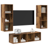 Juego de muebles de TV 3 pcs Madera vieja 37 x 37 x 142.5 cm 3