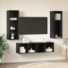 Juego de muebles de TV 3 pcs Roble negro 37 x 37 x 142.5 cm 1