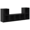 Conjunto de Estantes para TV 3 pcs Preto 107 x 35 x 37 cm 2