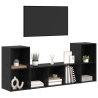 Juego de muebles de TV 3 pcs Negro 107 x 35 x 37 cm 3