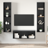 Juego de muebles de TV 3 pcs Roble negro 37 x 37 x 142.5 cm 1