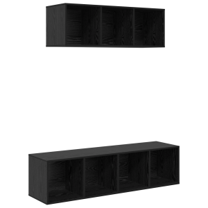 Juego de muebles de TV 2 pcs Roble negro 37 x 37 x 142.5 cm H