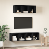 Juego de muebles de TV 2 pcs Roble negro 37 x 37 x 142.5 cm 4