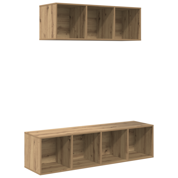 Juego de muebles de TV 2 pcs Roble artisan 37 x 37 x 142.5 cm M 2
