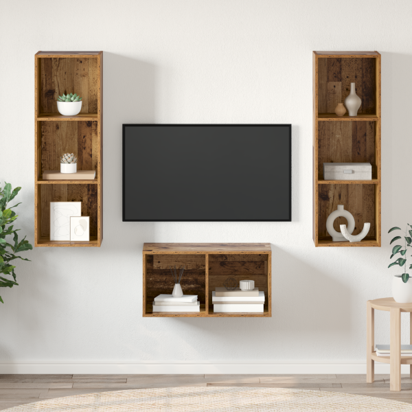Juego de muebles de TV Madera vieja 37 x 37 x 107 cm D