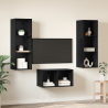 Juego de muebles de TV con estante Roble negro 37 x 37 x 107 cm 4