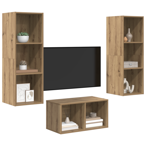 Juego de muebles de TV Roble artisan 37 x 37 x 107 cm M 3