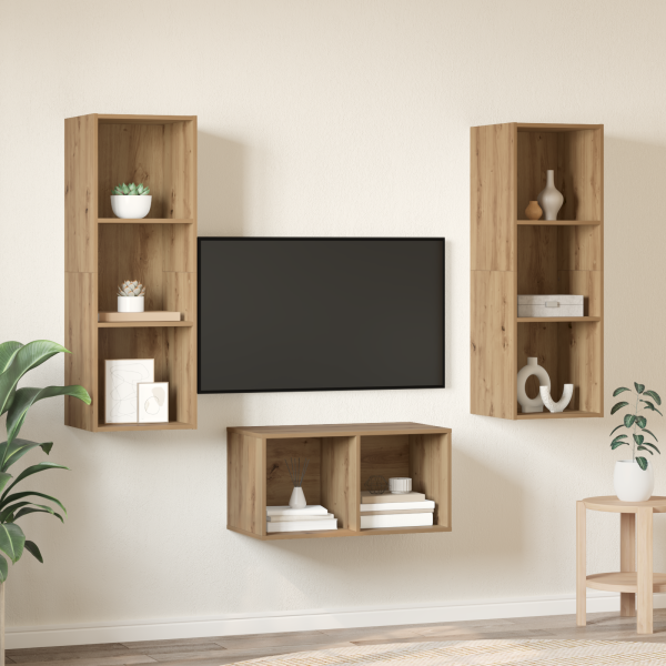 Juego de muebles de TV Roble artisan 37 x 37 x 107 cm M 4