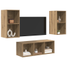 Juego de muebles de TV 3 pcs Roble artisan 37 x 37 x 107 cm 3