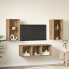 Juego de muebles de TV 3 pcs Roble artisan 37 x 37 x 107 cm 4