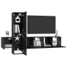 Conjunto de mueble de TV 5 pcs Roble negro Madera contrachapada 3