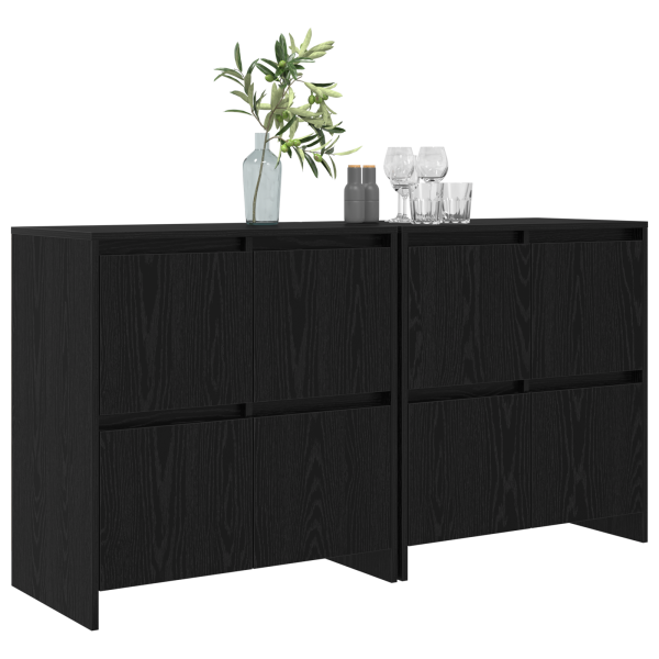 Vitrina 2 pcs Roble negro 70 x 41 x 75 cm Madera contrachapada M 3