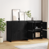 Vitrina 2 pcs Roble negro 70 x 41 x 75 cm Madera contrachapada 4