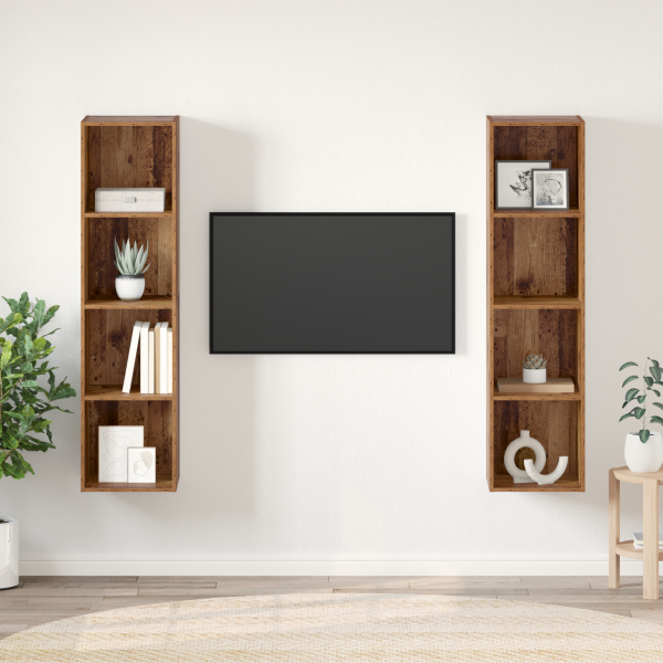 Conjunto de mueble de TV 2 pcs Marrón 37 x 37 x 142.5 cm D